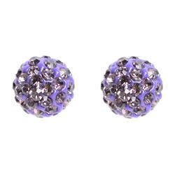 Sterling Silver Lavender Crystal 10Mm Post Earrings