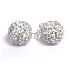 Image 1 : Sterling Silver White Crystal 10Mm Post Earrings