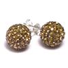 Image 1 : Sterling Silver Champagne Crystal 12Mm Post Earrings