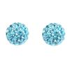 Image 1 : Sterling Silver Aqua Crystal 4Mm Post Earrings