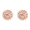 Image 1 : Sterling Silver Peach Crystal 4Mm Post Earrings