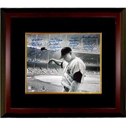 Johnny Blanchard Signed New York Yankees B&W 16X20 Photo Custom Framed Mickey Mantle Teammates W/ 21