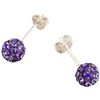 Image 1 : Sterling Silver Purple Crystal 4Mm Post Earrings