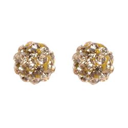 Sterling Silver Champagne Crystal 6Mm Post Earrings