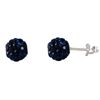 Image 1 : Sterling Silver Navy Crystal 6Mm Post Earrings