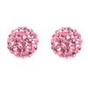 Image 1 : Sterling Silver Pink Crystal 6Mm Post Earrings