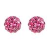 Image 1 : Sterling Silver Fuchsia Crystal 8Mm Post Earrings