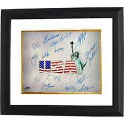 Nancy Kerrigan Signed Olympic Winners 16X20 Photo Custom Framed (White USA) W/ 15 Signatures (14 Gol