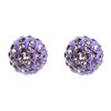 Image 1 : Sterling Silver Purple Crystal 8Mm Post Earrings