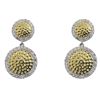 Image 1 : Sterling Silver Two Tone CZ Post Earrings