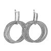 Image 1 : Sterling Silver CZ Three Rings Lever Back Earrings -1.65