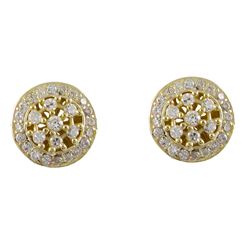 Sterling Silver Gold Plated CZ Stud Earrings