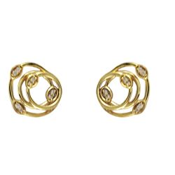 Sterling Silver Gold Circles Earrings