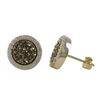 Image 1 : Gold Plated Sterling Silver, 11Mm Round Circle, Champagne 8Mm Druzy Natural Stone With CZ Border, Po