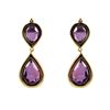 Image 1 : Sterling Silver Gold Lavender Teardrop Earring