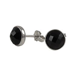 Sterling Silver Black CZ Stud Earring