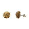 Image 1 : Peach Shamballa Half Ball 10Mm Earrings Sterling Silver Post