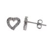 Image 1 : Sterling Silver Small Heart CZ Stud Earrings
