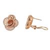 Image 1 : Rose Tone Sterling Silver Flower With CZ Post Clip Earrings- 21M