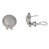 Image 1 : Sterling Silver Pave CZ Round Post Clip Earrings
