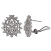 Image 1 : Sterling Silver Post Clip Earrings, White Czs