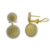 Image 1 : Sterling Silver Two Tone-CZ Clip/Post Earrings