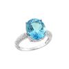 Image 1 : SS SWISS BLUE TOPAZ / DIAMOND RING - Size 7 (#9540SW)