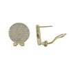 Image 1 : Gold Tone Sterling Silver 16Mm Round CZ Post Clip Earrings
