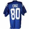 Image 1 : Victor Cruz Signed On Field Blue Giants Jersey (Signed On Back)