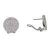 Image 1 : Sterling Silver 16Mm Round CZ Post Clip Earrings