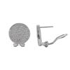 Image 2 : Sterling Silver 16Mm Round CZ Post Clip Earrings