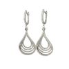 Image 1 : Sterling Silver Teardrop Post Earrings With White Czs