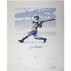 Joe Dimaggio Signed Silver Carlo Beninati 25X32.5 Lithograph (Carlo Beninati Auth)