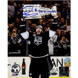 Drew Doughty Signed Los Angeles Kings 2014 Stanley Cup Overhead 8X10 Photo W/ "14 SC Champ"Insc.