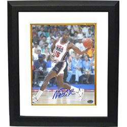 Magic Johnson Signed Team USA Olympic Dream Team 16X20 Photo Dribble Custom Framed