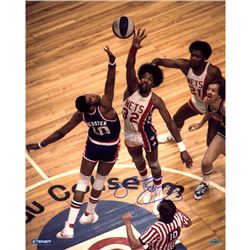 Julius Erving New Jersey Nets Tip-Off  Signed 16X20 Photo