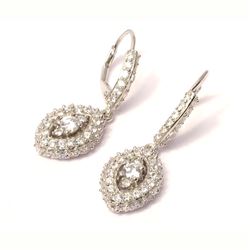 Sterling Silver-WHT CZ Wire Earring