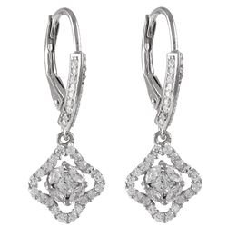 Sterling Silver-WHT CZ Wire Earring