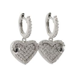 Sterling Silver-WHT CZ Wire Earring