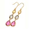 Image 1 : Sterling Silver GD-Mlt CZ Earrings