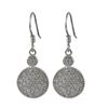 Image 1 : Sterling Silver CZ Fish Hook Earrings, 1.26"