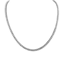 Sterling Silver Tennis Necklace With White CZ's High Setting 18