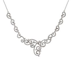 Rhodium Plated Sterling Silver CZ Necklace, 16&Quot; 2&Quot;