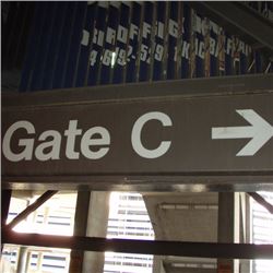 Gate C (Right Arrow) Directional Sign From  Giants Stadium (19X87)