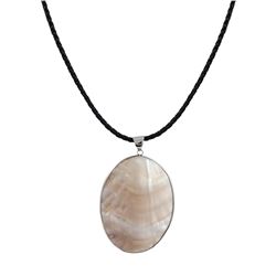 Sterling Silver Oval Mother Of Pearl On 30