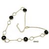 Image 1 : Black CZ, Gold Over Sterling Silver Necklace, 16" 2"