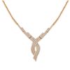 Image 1 : Rose Plated Sterling Silver CZ Necklace With Fold-Over Clasp, 16.5"