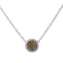 8Mm Round Sterling Silver Champaign Necklace