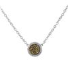 Image 1 : 8Mm Round Sterling Silver Champaign Necklace