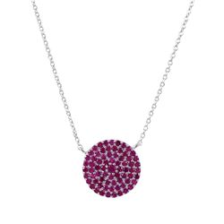 Sterling Silver Rose Round CZ Necklace
